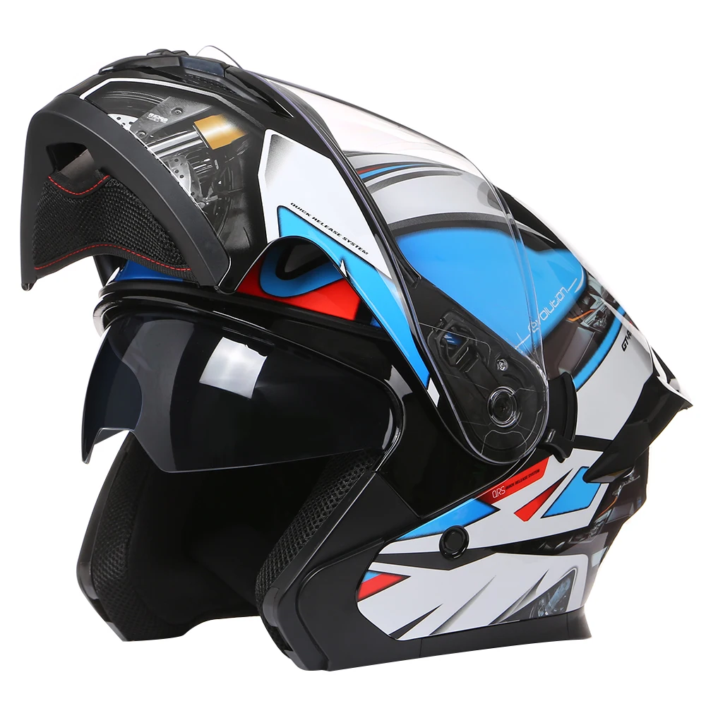 BLD-Casque de moto à visage ouvert pour hommes et femmes, sécurité électrique, double lentille, ABS, ECE