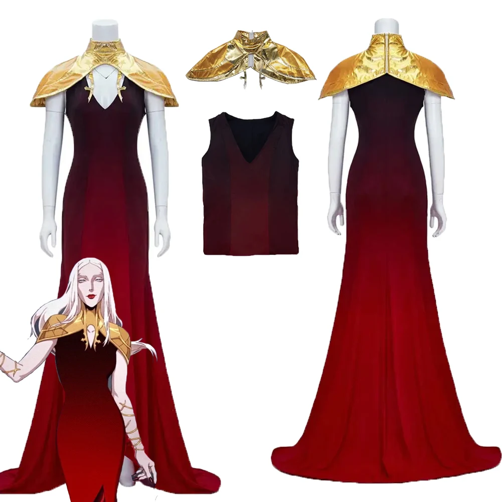 Anime Castlevania Cos Carmilla Costume Cosplay abiti abiti Roleplay Halloween Carnival Party Suit accessori per ragazza adulta