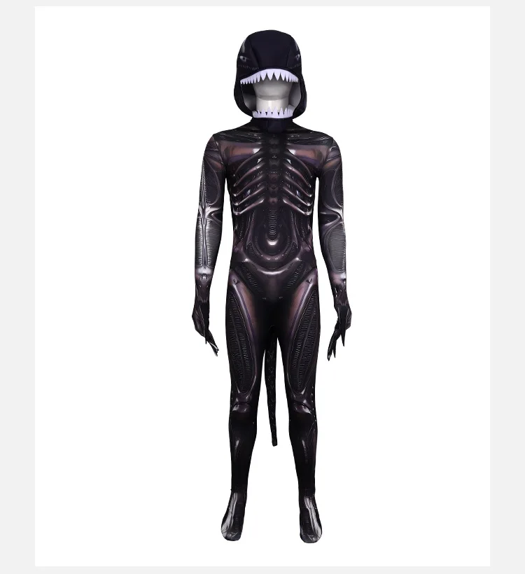 Men Boys Alien Romulus Xenomorph Halloween Costume Horror Jumpsuit