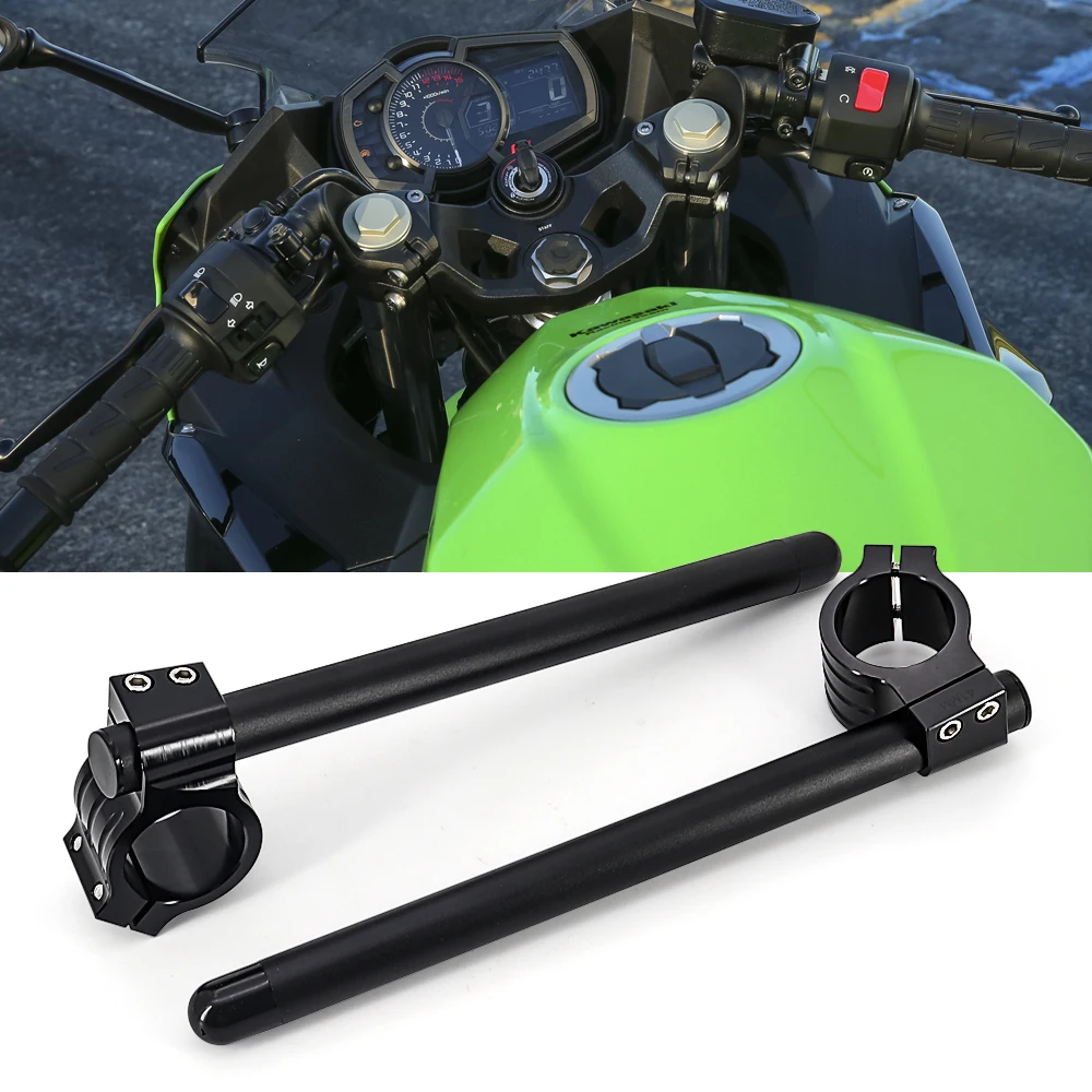 For Kawasaki Ninja 250 300 400 636 ZX-6R ZX-7R ZX-9R ZX-10R EX250 EX500 ZX1400 ZX750 ZX900B Handlebar Clip On Fork Handle Bar