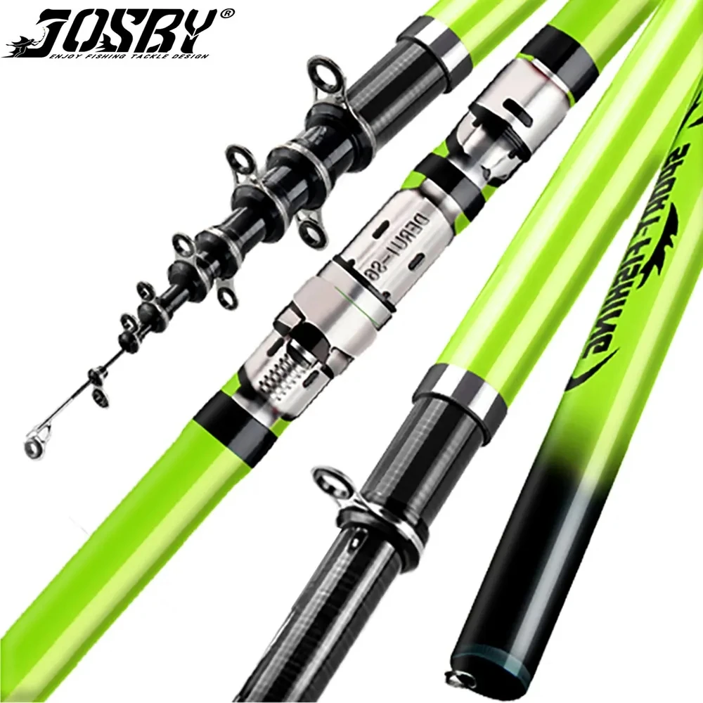 JOSBY Carbon Telescopic Rock Fishing Rod Ultra Light 2.7M 3.6M 4.5M 5.4M 6.3M 7.2M Lure Carp Travel Ocean Casting Feeder Pole