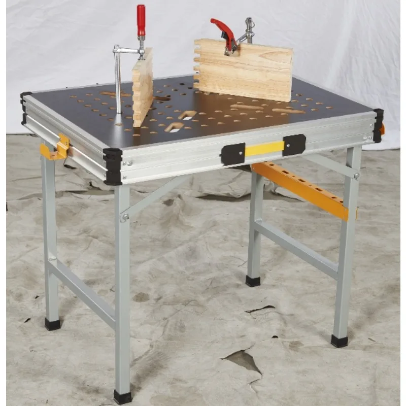 The multifunctional woodworking workbench is foldable and easy to disassemble