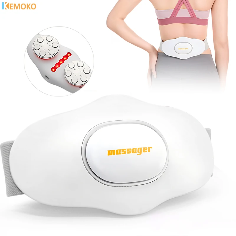 Electric Pulse Waist Massage Heating Muscle Stimulator Relaxation Vibration Back Lumbar Massage Machine Therapy Relieve Pain