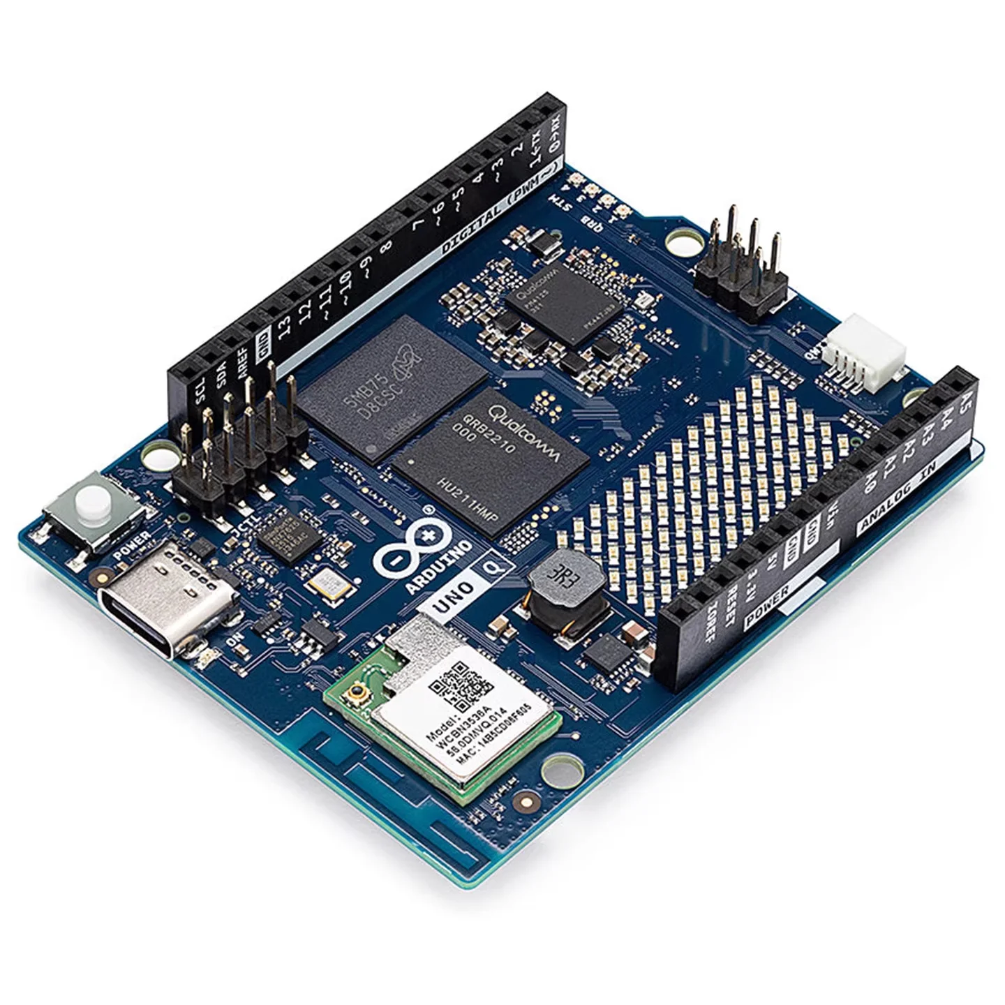 Spot Arduino UNO Q development board technical support ABX00162 Qualcomm QRB2210 MCU