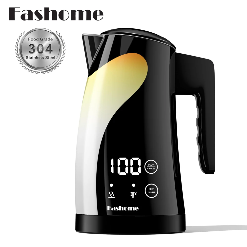 

Fashome Electric Kettle 1300W 1.25L Stainless Steel Electric Tea Kettle Temperature Control Kitchen Coffee Water Kettle Pot