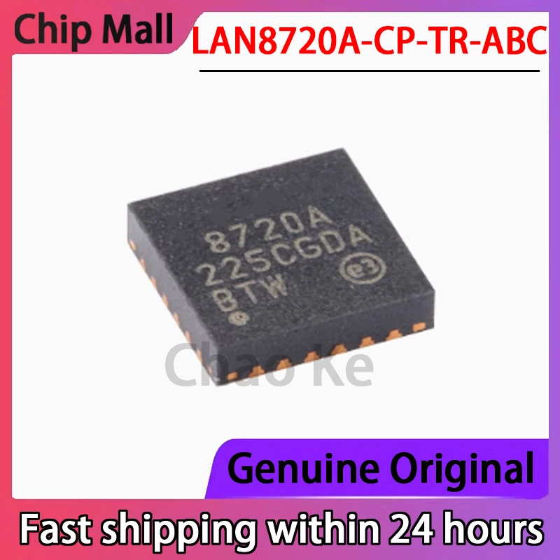 2 قطعة الأصلي حقيقية LAN8720A-CP-TR-ABC المعبأة QFN-24-EP 10/100 جهاز الإرسال والاستقبال إيثرنت