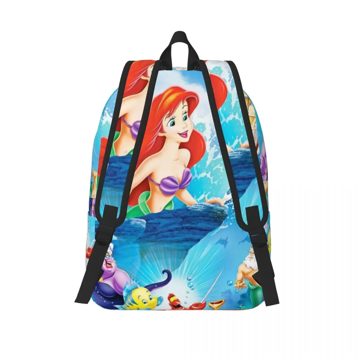 Custom Little Mermaid Poster Laptop Backpack Women Men Fashion Bookbag for College School Students Bag