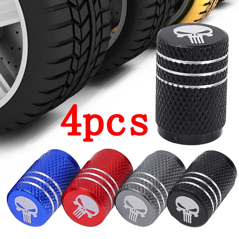 4Pcs Silver Car Tire Valve Stems Cap Knurling Style Tire Valve Cap Aluminum Tire Wheel Stem Air Valve Cap Car Accessorie