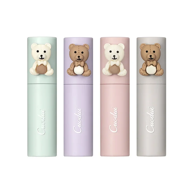 Cuodui Velvet Matte Lipstick Blush Waterproof Long Lasting Cute Bear Lipgloss Non-Stick Cup Makeup Lip Tint Mud Cosmetic Makeup