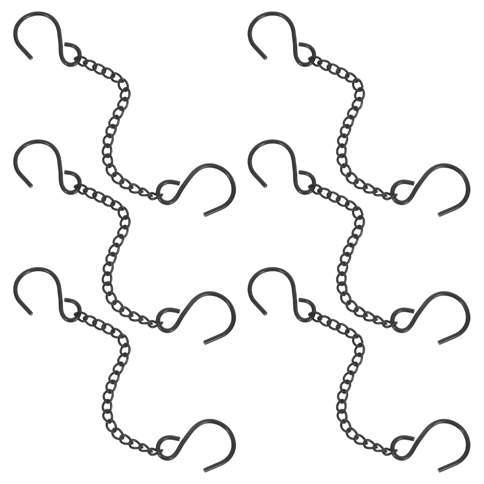 6Pcs Sturdy Iron Hanging Chain for Door Signs Nameplates Planters Bird Feeders Outdoor Indoor Decorative Chains with Hooks