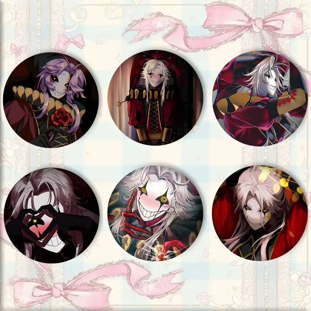 Anime The F-Freak C-Circus Pierrot Badge Round Art Brooch Clothes Backpack Accessories Lapelnd Laserh
