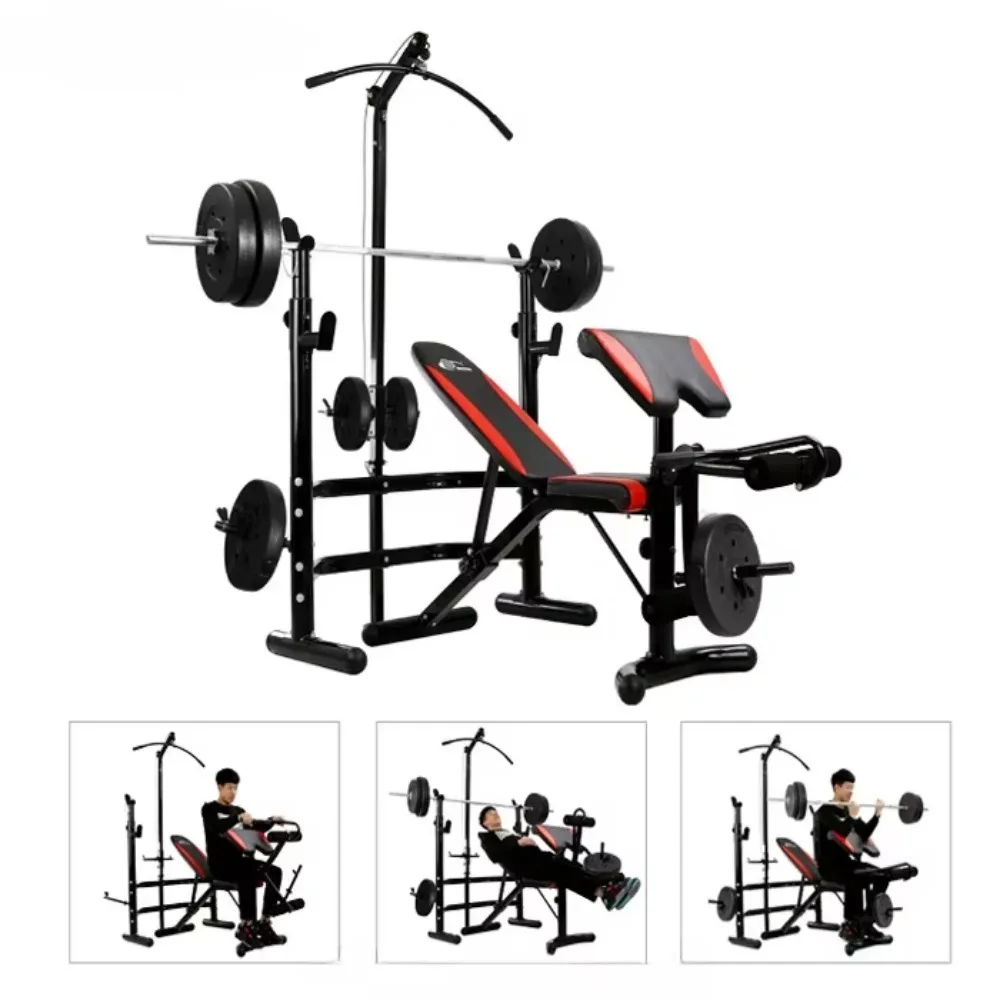 Multifunction Station Weightlifting Bed Bench Gym Bench Strength Training Adjustable Weight Bench Set for Home Use