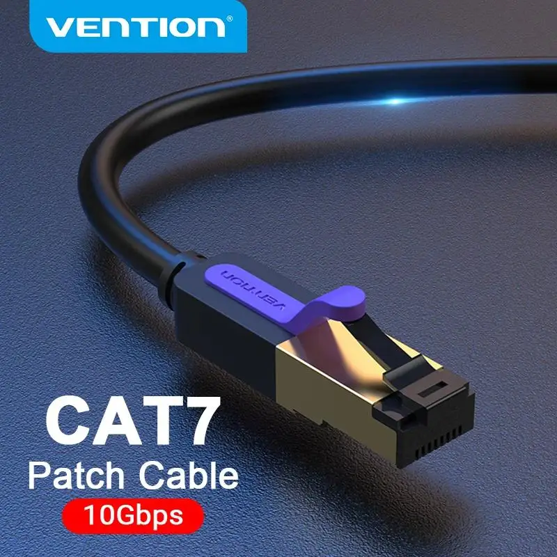 Vention Cat 7 Ethernet Cable 10Gbps High Speed Flat Gigabit STP RJ45 LAN Cable Cat7 Network Cable Patch Code for Router Ethernet