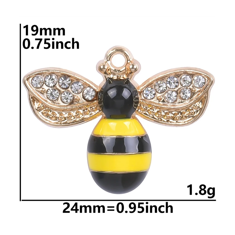 20 stuks schattige dierenbij hangers voor sieraden maken benodigdheden emaille materialen om armbanden oorbellen strass dierenbedels te maken