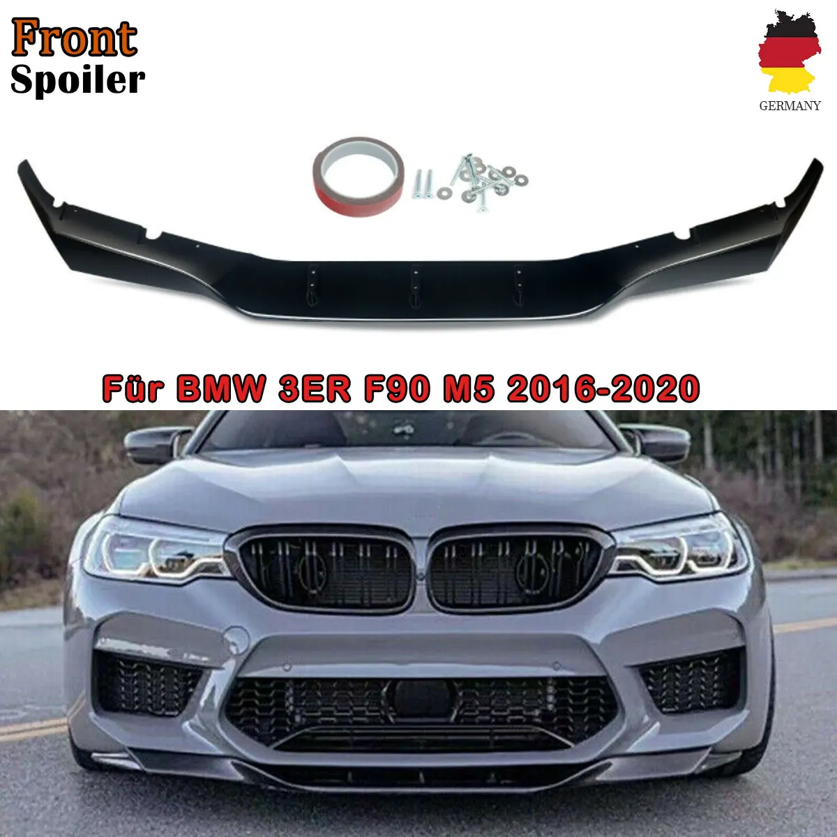 

For 2018-2020 BMW F90 M5 R Style Gloss Black Front Bumper Lip Splitter Spoiler Front Shovel Skirt Board Protector Cover Body Kit