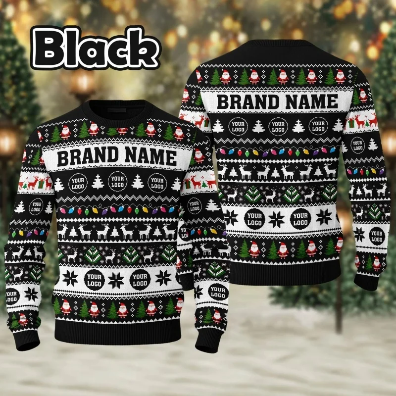 Christmas Customized Pattern Hoodie For Men Santa Claus 3D Printed Pullover Autumn Women Hoodies Long Sleeve O-Neck Sweatshirts