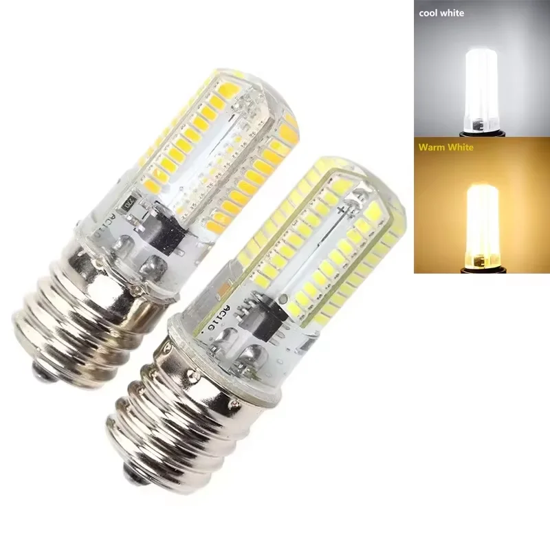 2 Pçs/set Regulável E17 LED À Prova D' Água Pequenas Lâmpadas de Milho AC 110V-130V Para Máquina de Geladeira Ferramentas Capô Máquina de Costura