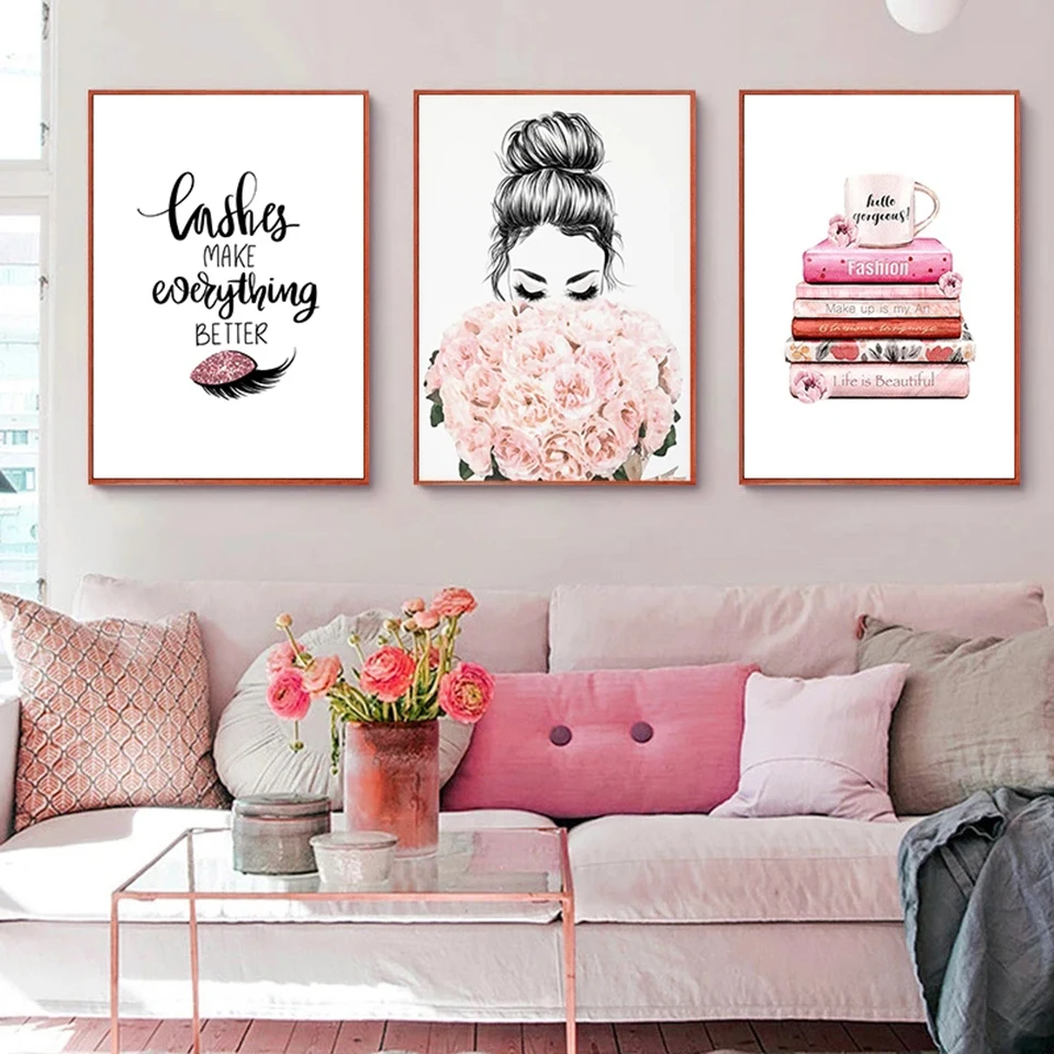 Diamond Painting New Arrival 2023 Home Decor Pink Sweet Flower Wall Art Mosaic Embroidery  Fashion Make Up for Domitory Design