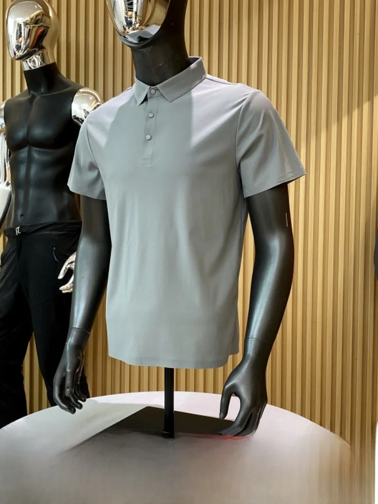 Value Edition! Ice Silk Seamless! Cool Sensation Breathable! Summer Men's Business Versatile Short Sleeve  Shirt Trendy
