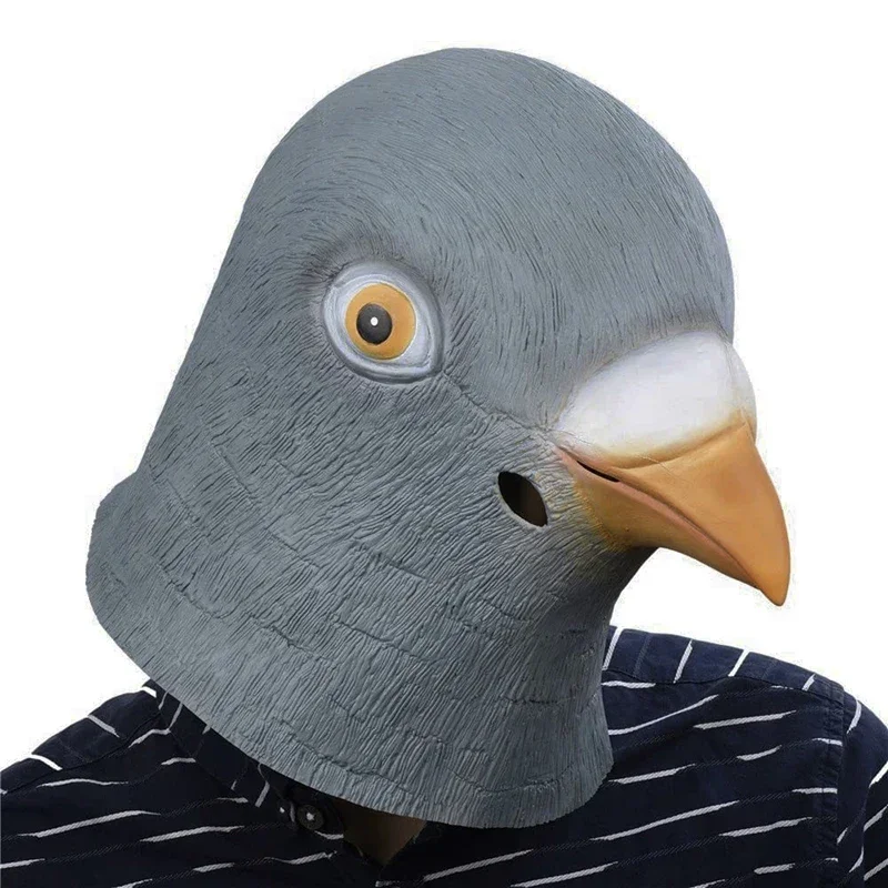 Funny Latex Pigeon Mask Giant Bird Head Halloween Cosplay Costume Theater Props Full Face Masks for Party Birthday Decoration