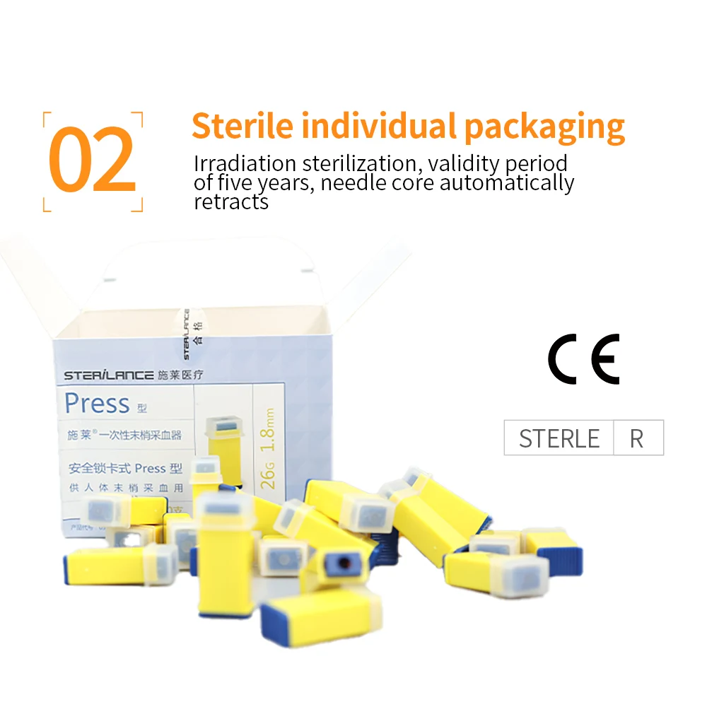 50pcs Disposable Sterile Lancets Needles Massage Stick Use For Pen Fleam Vent Drain Dedicated Toiletry Kit Health Care