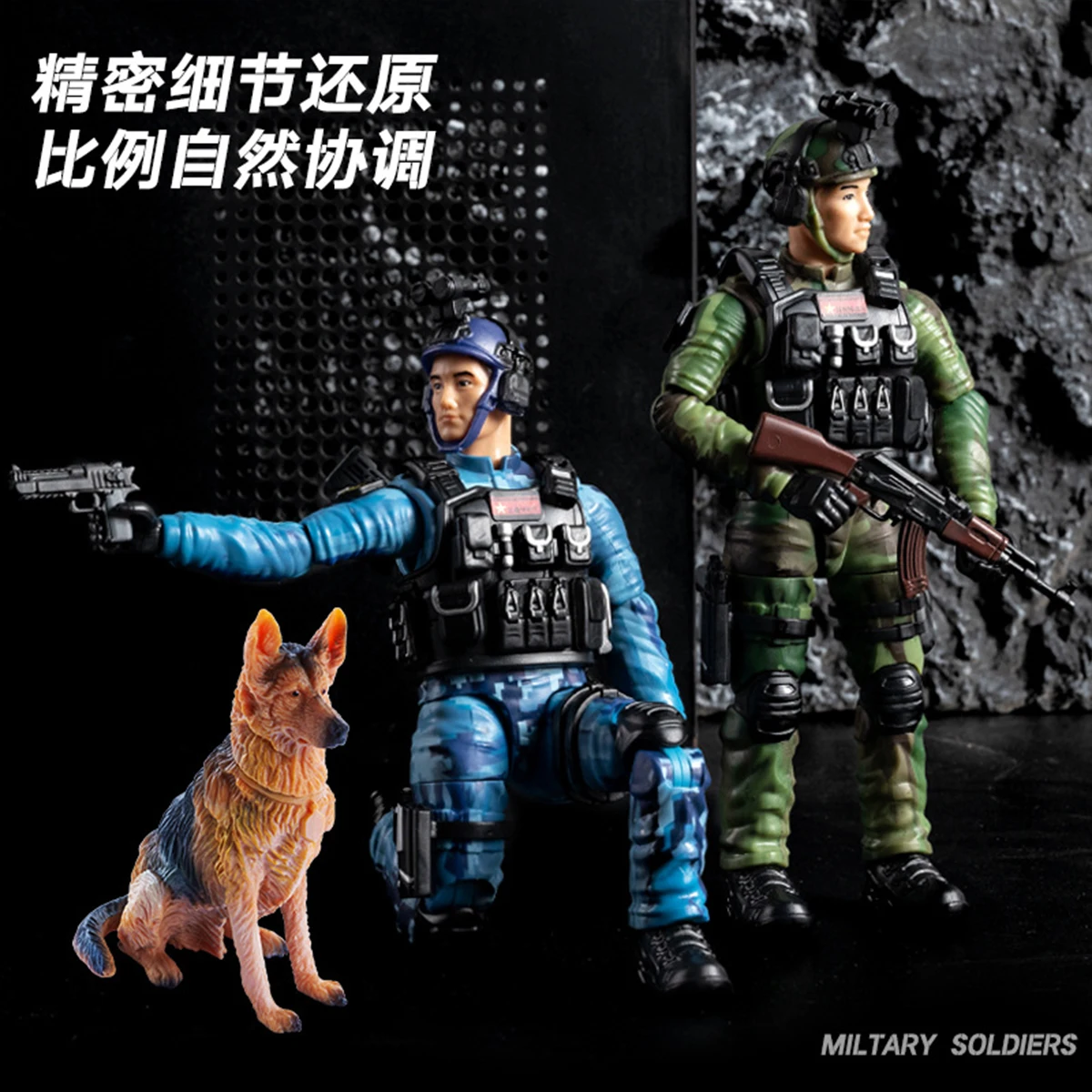 1:9 Simulation Tactical Doll With AK M416 Rifle & Pistol Holster & Helmet for Desktop Ornaments Collection Children's Gifts