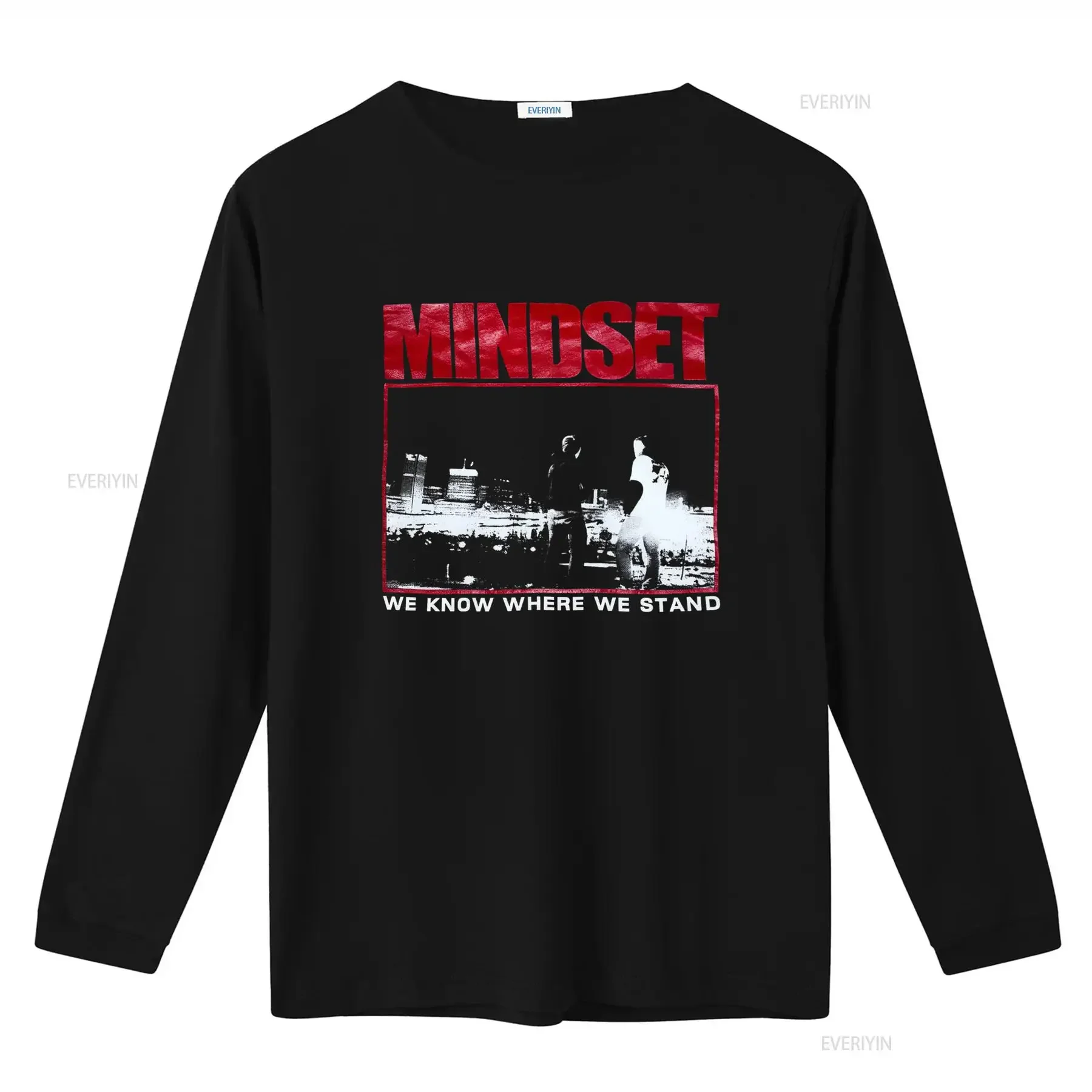 MINDSET T Shirt Real Power 2 Color Rare SXE Youth Crew Hardcore React Records Punk  vintage Washed Casual Comfortable graphic