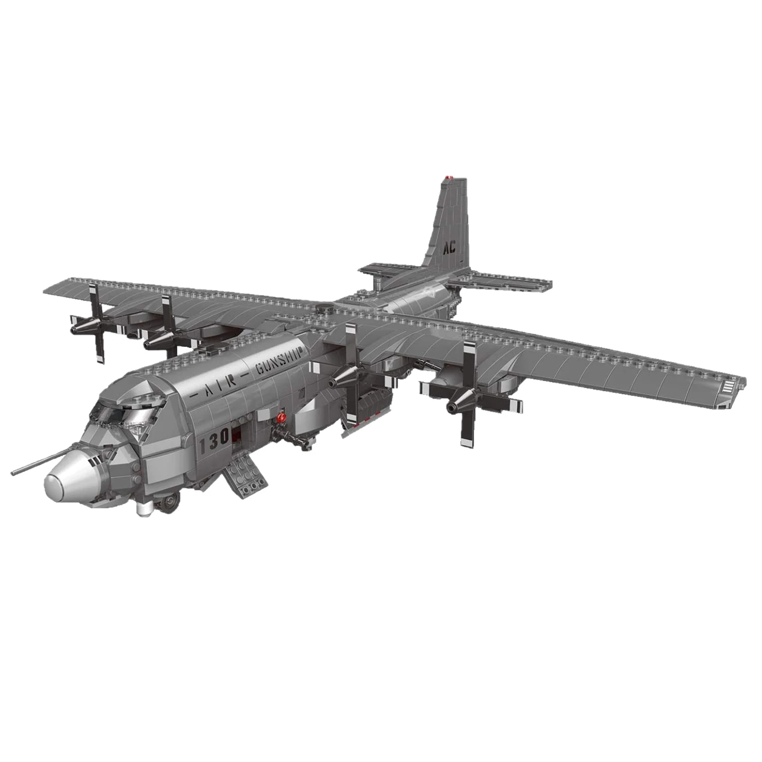 

AC130 Gunship Airplane Model Kits, C130 / C 130 Hercules Military War Aircraft (1713 PCS) Planes and Jets Building Blocks Sets