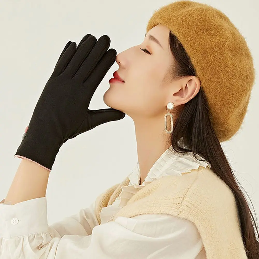 

Winter Breathable Outdoor Windproof Keep Warm Velvet Thick Mittens Touch Screen Female Gloves Full Finger Gloves