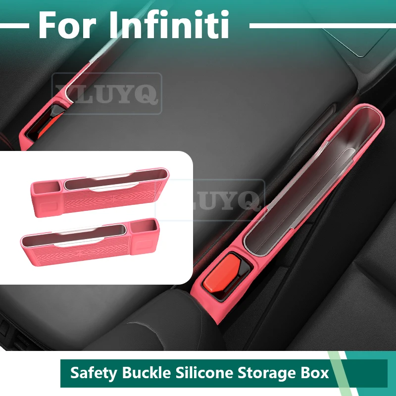 

For Infiniti QX55 QX60 Q50 ESQ Seat Gap Storage Box QA30 QX80 GM EX JX FX QX Q60 Silicone Seat Belt Buckle Cover Accessories
