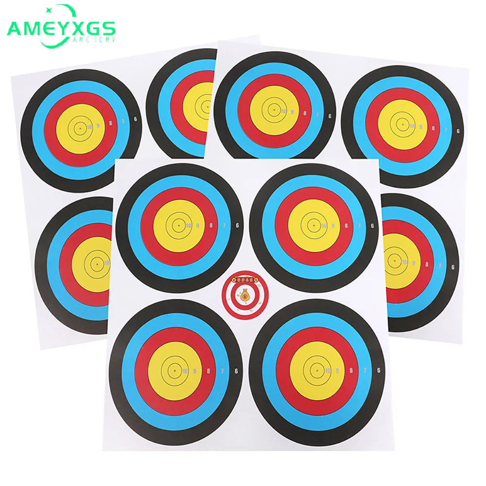 

10/20pcs Archery Target Paper 40*40cm Paper Practice Dart Flight Target Compound Recurve Bow Training Accessory Two-sided Offset