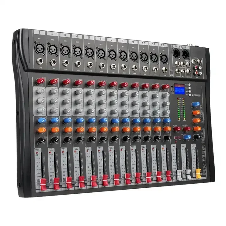 New CT12 Digitale USB Audio Mixer 12 Channel Professional Audio DJ Mixer Of Sound System For Speaker