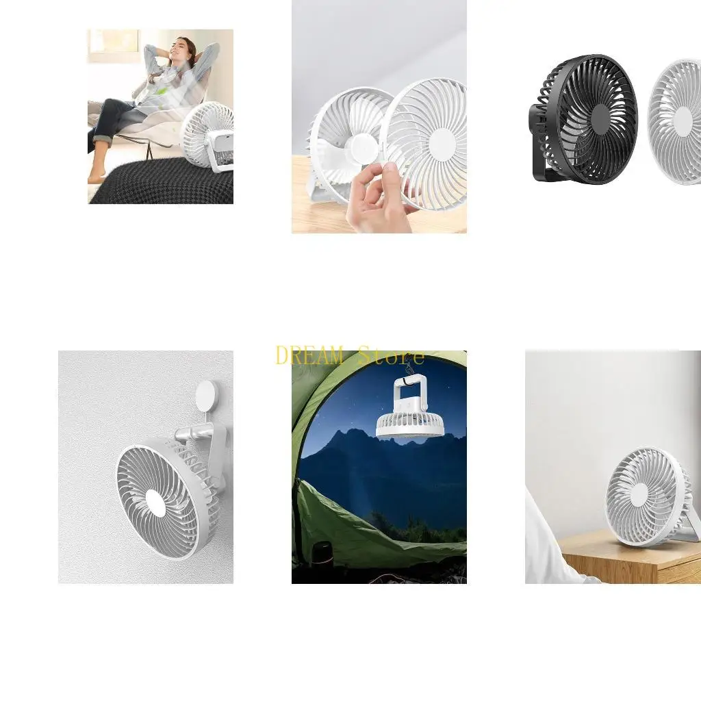 6.5inch Small Ceiling Fan 4-Speed Hanging Fan with Hook Rechargeable Timing Canopy Fan 2000mAh Gifts for Teacher Student Best
