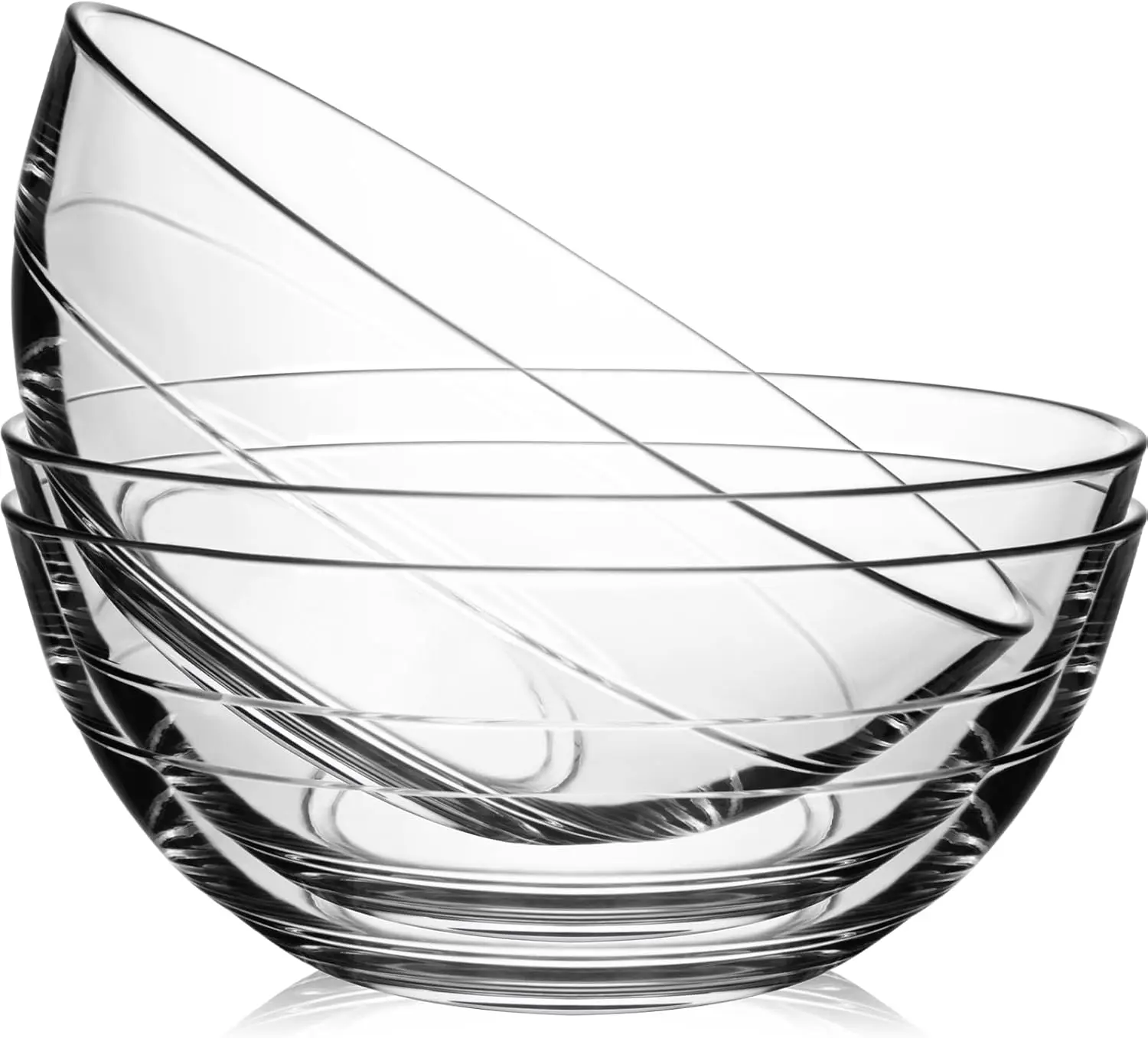 Lot de 3 bols à soupe en verre transparent, bols de service de 8 pouces, résistants au micro-ondes et au four