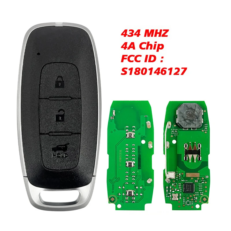CN027100 Aftermarket 3 Bottoni Chiave Intelligente A Distanza 4A Chip 434MHz KR5TXPZ3 S180146127 Per Rogue Kicks X-Trail Pathfinder 2022-2025