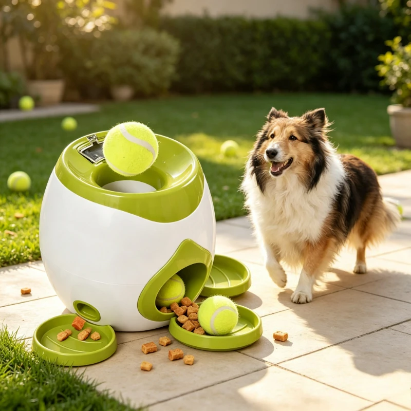lanceur-automatique-de-balles-de-tennis-pour-chien-jouet-interactif-avec-recompenses-machine-d'entrainement-a-alimentation-lente-pour-chiens-de-petite-et-moyenne-taille