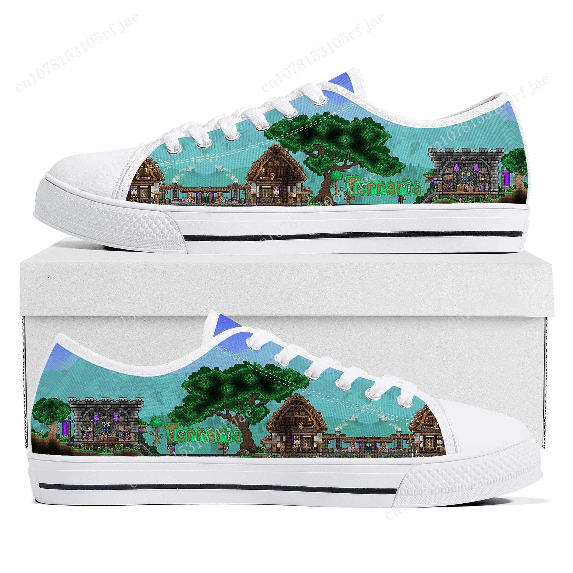 Terraria Low Top Sneakers Hot Cartoon Game Womens Mens Teenager Canvas Fashion Sneaker Couple Custom Built Shoes