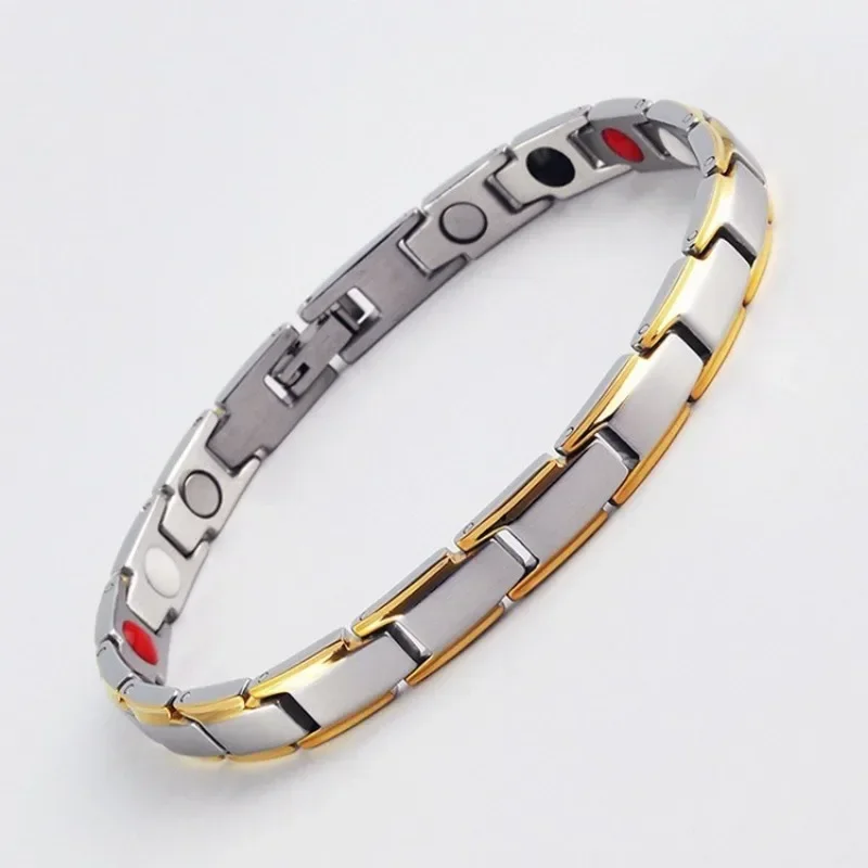 Trendy Magnetic Stainless Bracelet for Women Twisted Healthy Therapy Magnets Magnetite Bracelets Slimming Bracelets Jewelry