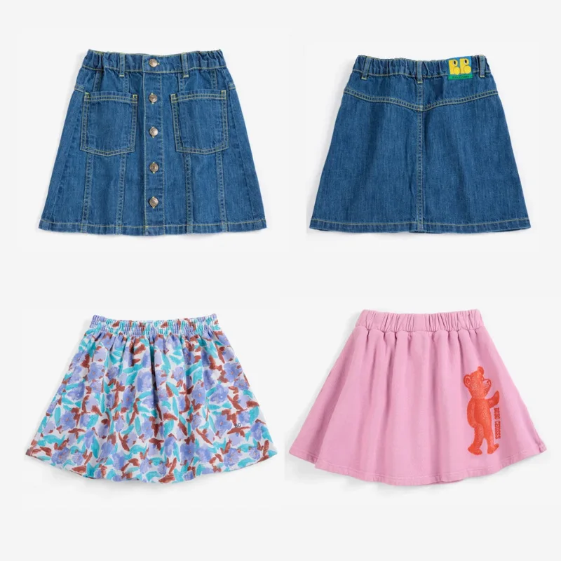 Kids' Print Skirt – 2026 Fall/Winter BC Collection New Denim Skirt for Girls Girls' Printed Denim Mini/A-line Skirt