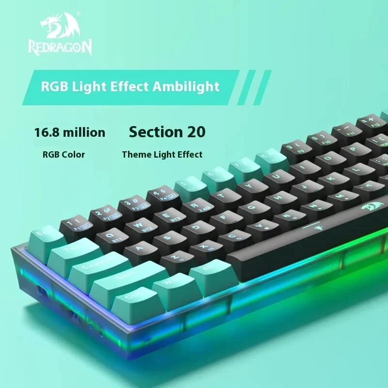 Redragon Ts68 Translucent Mechanical Keyboard The Third Mock Examination Matted Body Electronic Sports Game Office Keyboard