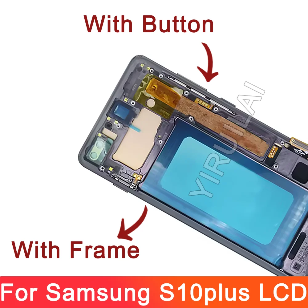 Testowany 6.4-calowy wyświetlacz LCD do SAMSUNG S10 Plus S10 + G975 G975F Wymiana zespołu Digitizer z ekranem dotykowym