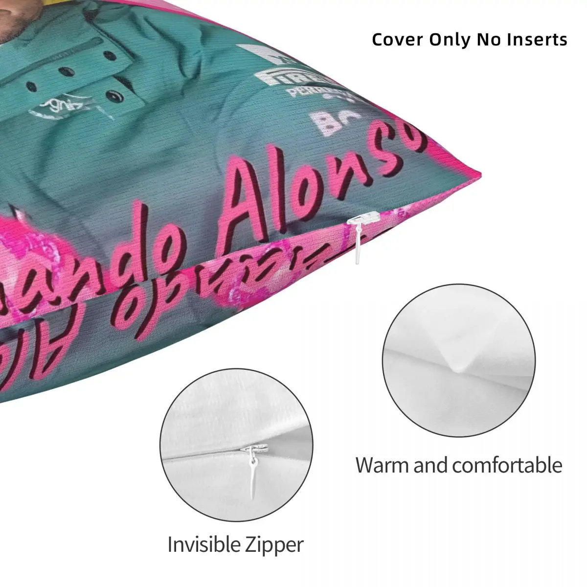 Fernandos Alonsos سانت وسادة غطاء لطيف مضحك كيس وسادة لكرسي أريكة ديكور المنزل غطاء الوسادة مربع سادات هدية #3