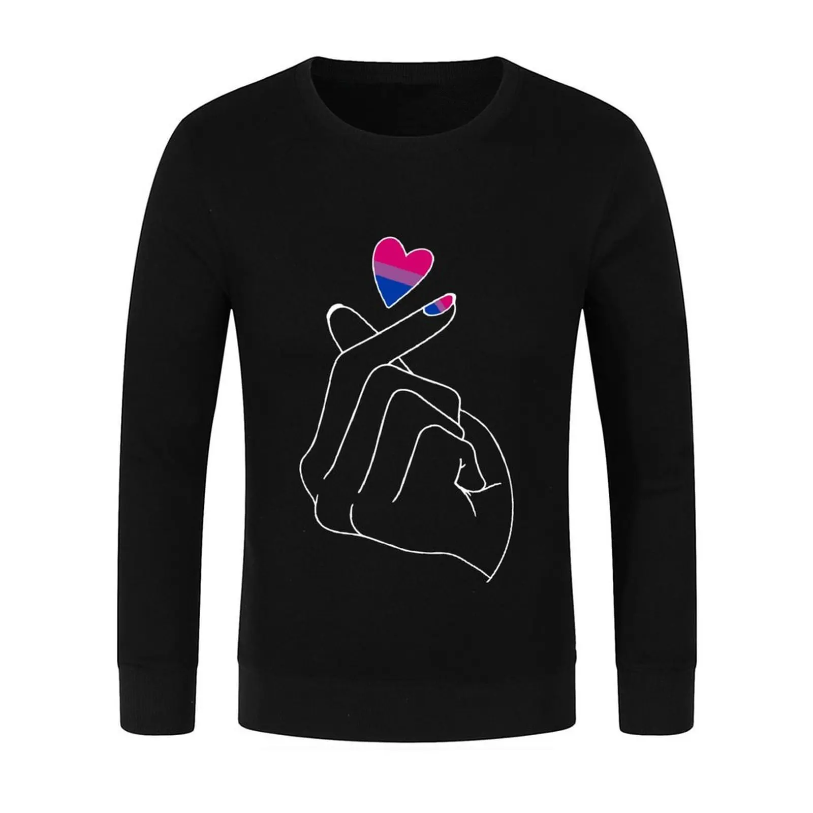 Orgoglio bisessuale LGBT Bandiera bisessuale Cuore Segno d'amore Felpa Pullover camicetta stile giapponese novità in felpe con cappuccio e felpa