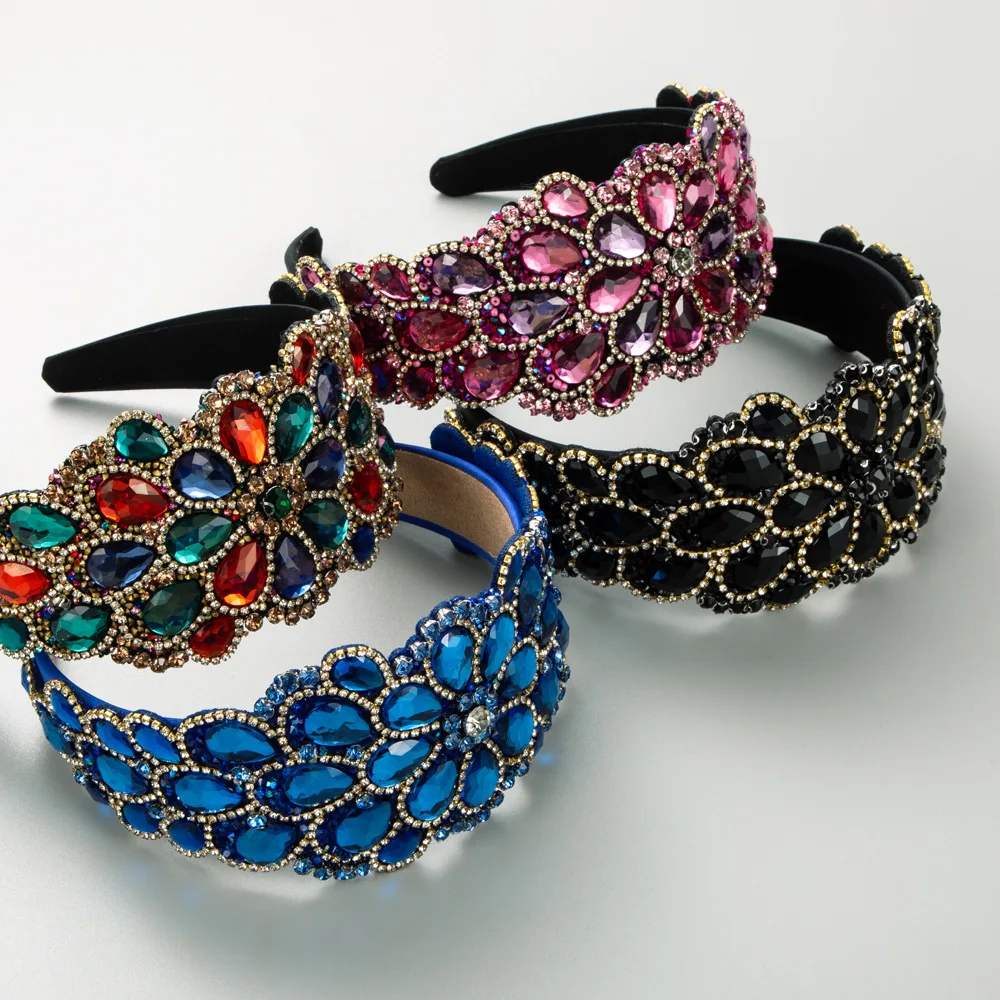 New retro baroque heavy industry wide edge headband femininity court style trend versatile high-end hair accessories