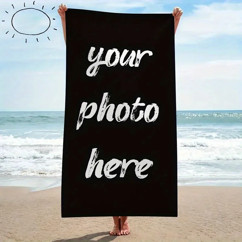 Personalized Beach Towel Customize Photo Funny Picture Microfiber Beach Towel Thin Absorbent for Beach Swimming Yoga Bath Sports