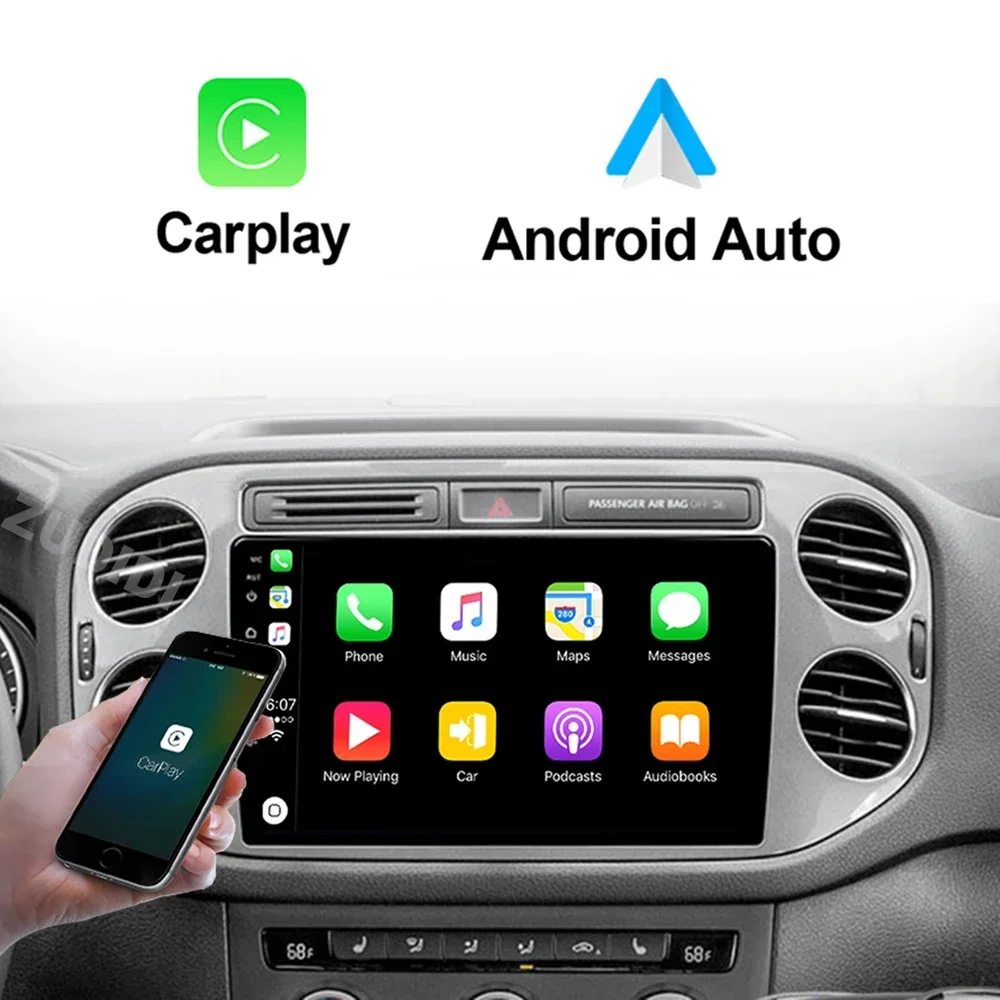 أندرويد 13 السيارات Carplay راديو السيارة مشغل وسائط متعددة لشركة فولكس فاجن فولكس فاجن تيجوان 2006-2016 2 الدين Autoradio ستيريو لتحديد المواقع