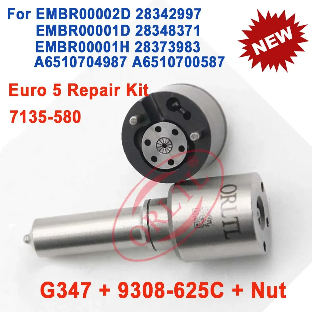 ORLTL 7135-580 Diesel Injector Repair Kits Nozzle H347 Valve 9308-625C for A6510700587 EMBR00002D EMBR00001D EMBR00001H 28342997