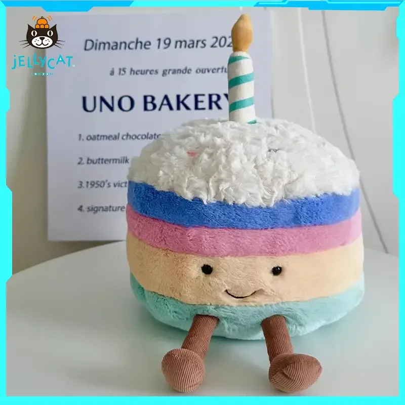 Neue Geburtstagstorte Jelly Cat Plüschtier-Puppe, Stoffpuppe, Niedliche Spaßfigur, Beruhigende Puppe, Valentinstag-Festival-Geburtstagsgeschenk