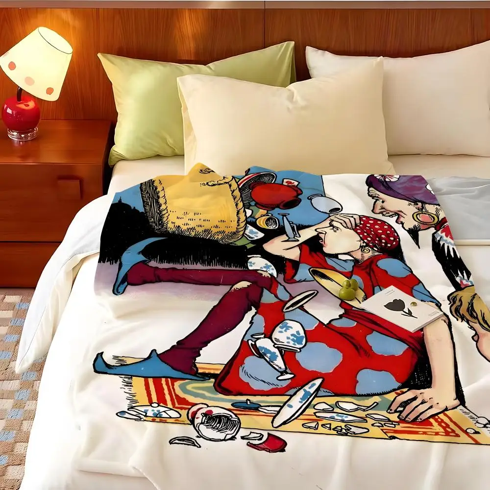 Artist W-William H-Heath R-Robinson Throw Flannel Throw Blanket, Lightweight Cozy, Durable Washable cute Cool
