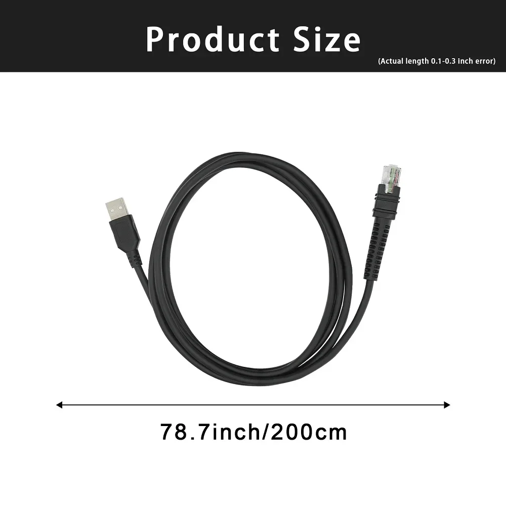 2M USB Data Transfer Cable CBA-U46-S07ZAR for Zebra DS3608 DS3678 DS4608 DS8108 LI3608 LI3678